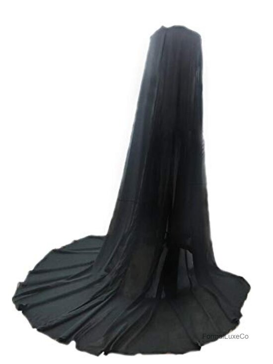Long Chiffon Bridal Cape Wedding Veil Cloak Train